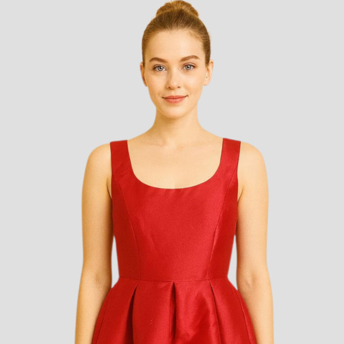 Rochie rosie  pentru ocazii speciale cu decolteu la spate [2]