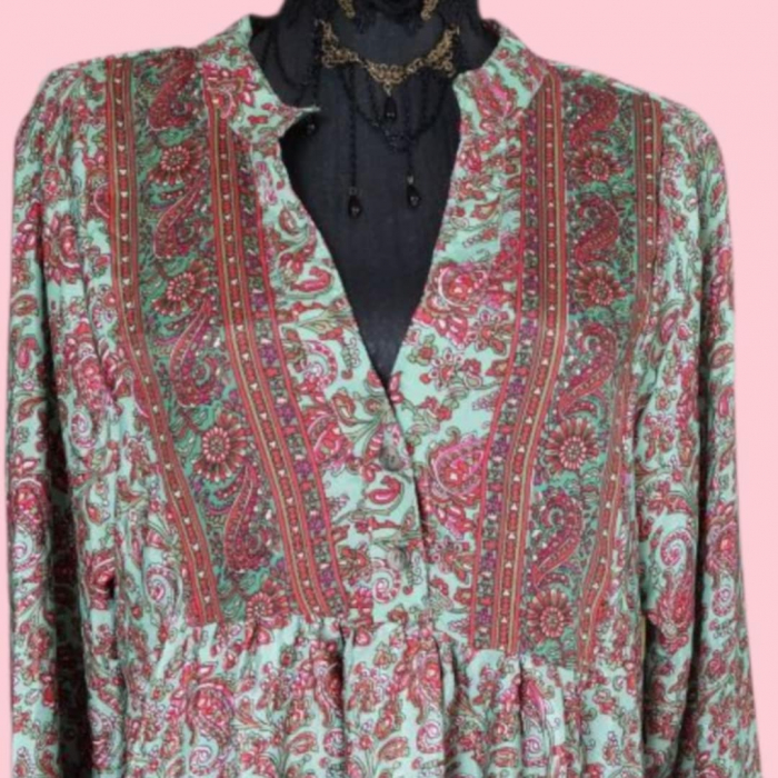 Rochie din Matase Indiana Tip Tunica cu Volane [3]