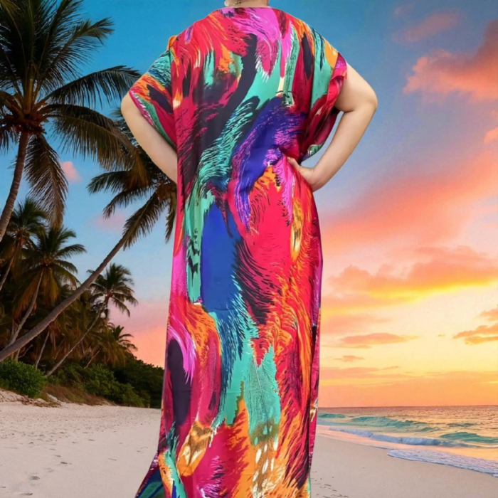 Rochie Lunga din Satin cu Esarfa Cadou [2]