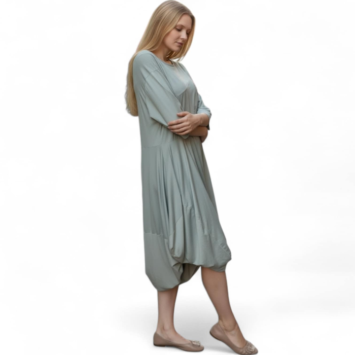 Rochie din bumbac asimetrica gogosar cu imprimeu pisica sclipici [2]