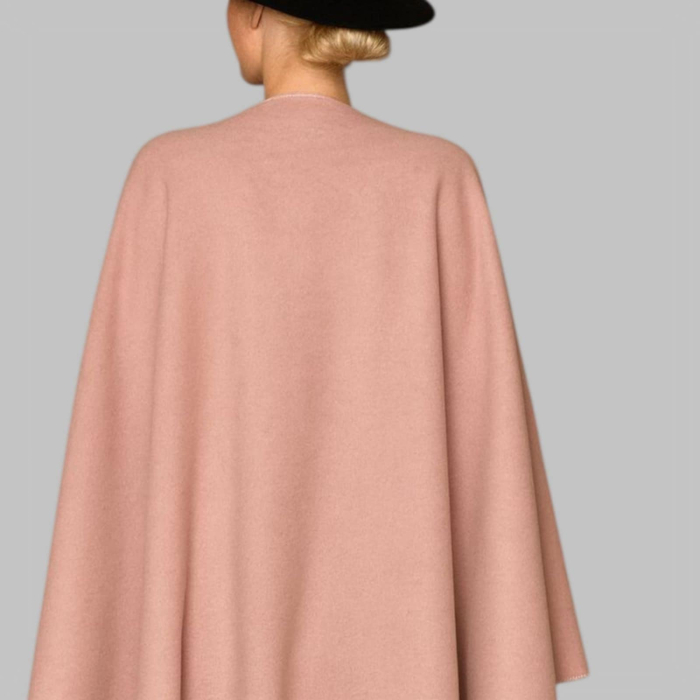 Poncho asimetric roz pal cu prindere pe partea din fata [2]