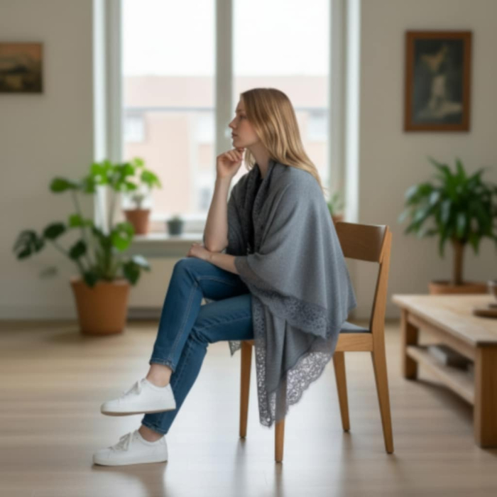 Sal elegant generos pentru sezon rece cu dantela pe margini [3]