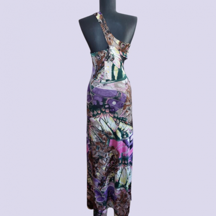 Rochie Lunga din Lycra cu o Bretea pe Umar [2]