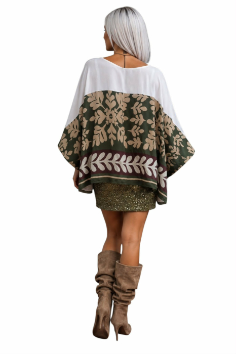 Bluza din vascoza tip fluture cu imprimeu floral [2]