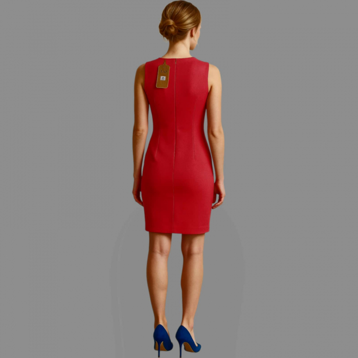 Rochie tip office cu imprimeu floral pe partea din fata fara maneci [2]
