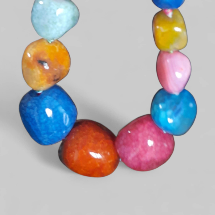 Colier la baza gatului din pietre semipretiose agate colorate [2]