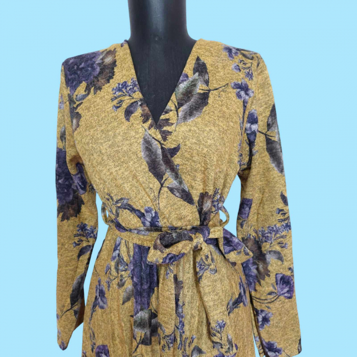 rochie lunga parte peste parte plisata [3]