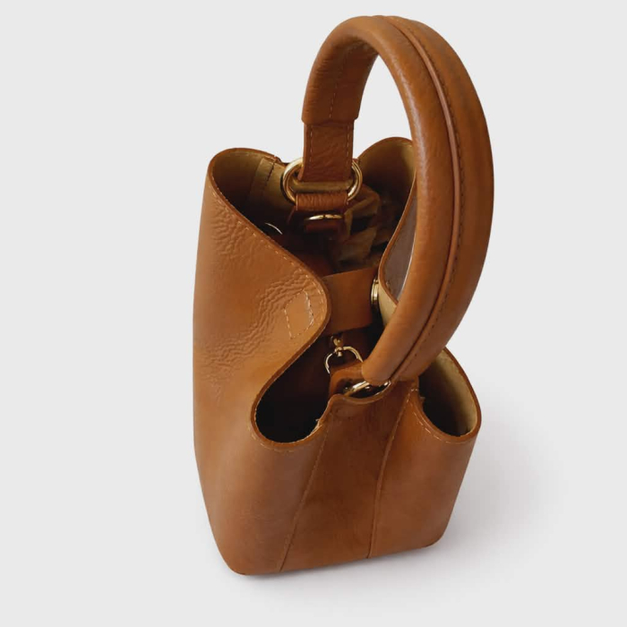 Geanta inalta maro din piele naturala  si portofel [5]