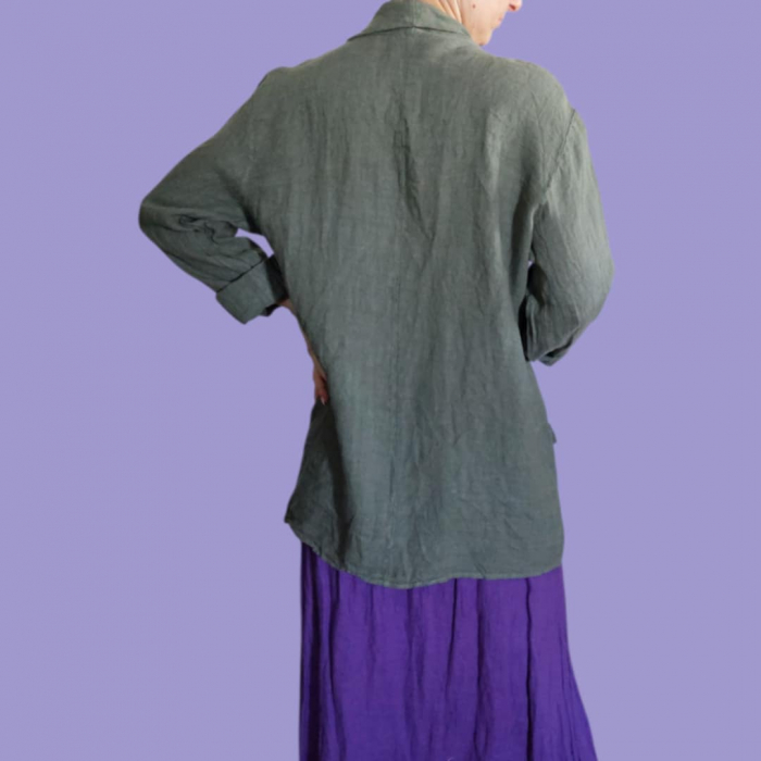 Sacou din In Verde Kaki fara Sistem de Inchidere [2]