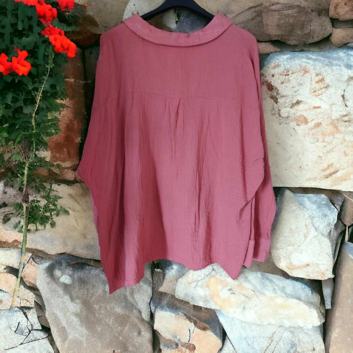 bluza din bumbac asimetrica cu fir lame [2]