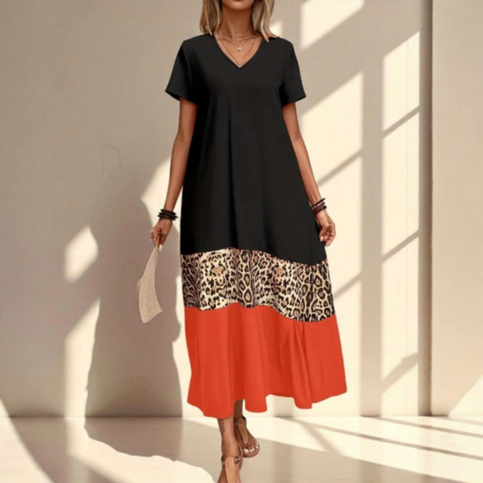 Rochie de Vara Cu Banda Animal Print la Sold [4]