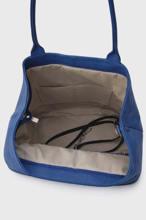 Geanta eleganta  mare din piele naturala albastra [3]