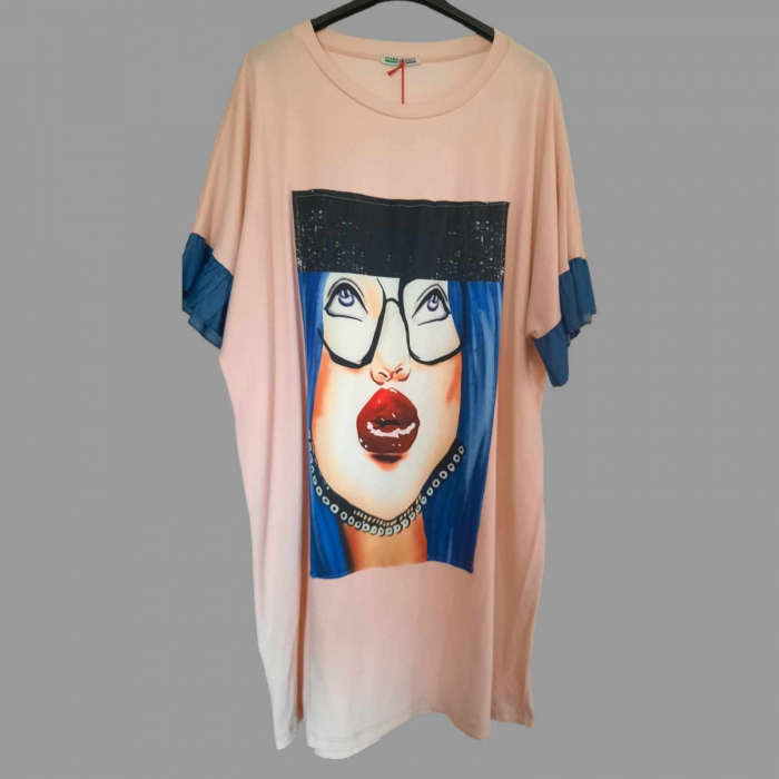 rochie din bumbac cu imprimeu fata [2]