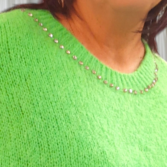 pulover-verde-praz-cu-strasur-argintii-la-decolteu-si-maneca-scurta [2]