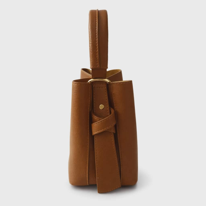 Geanta inalta maro din piele naturala  si portofel [6]