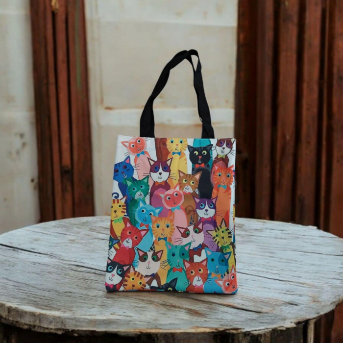Pachet promotional compus din rochie croi drept cu dungi si sacosa pisici [2]