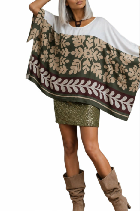 Bluza din vascoza tip fluture cu imprimeu floral [3]