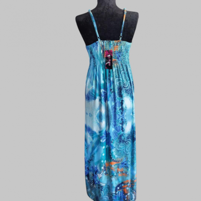 Rochie Lunga din Lycra cu Bretele Duble pe Umeri [2]