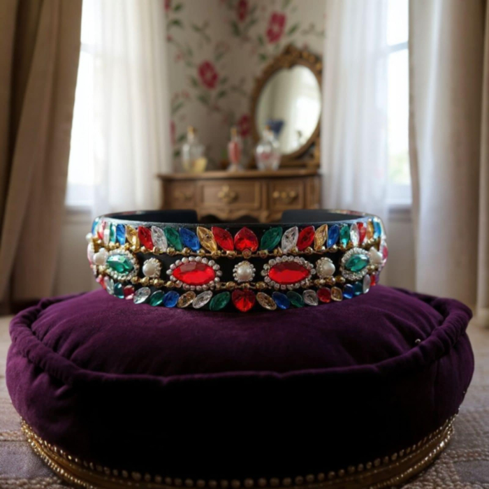 Bentita eleganta pe suport dur cu pietre colorate [1]