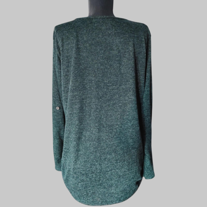 Bluza verde cu model bufnita din detalii metalice aurii [3]