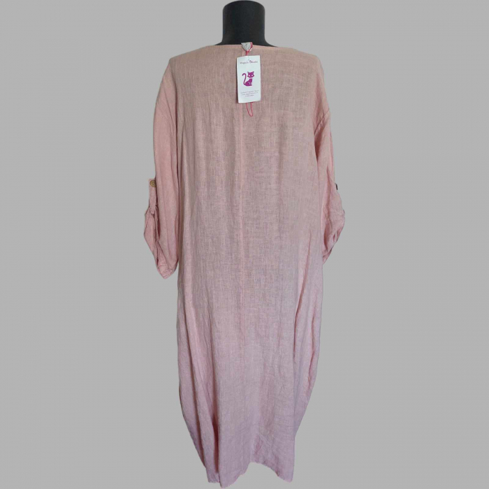 Rochie de vara croi larg din in cu buzunare laterale [3]