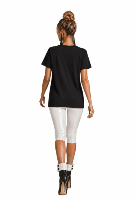 Bluza din bumbac pe fond negru cu imprimeuri albe [2]