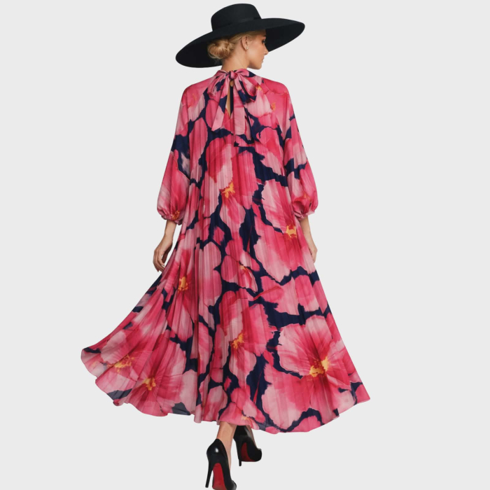 Rochie spectaculoasa cu design feminin plisata si funda la spate [2]