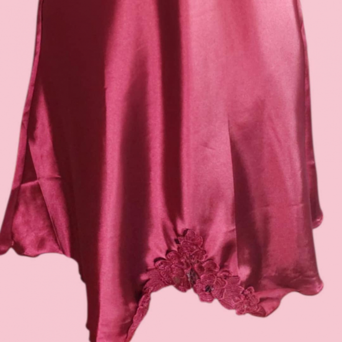 Furou din Satin Visiniu cu Broderie [2]