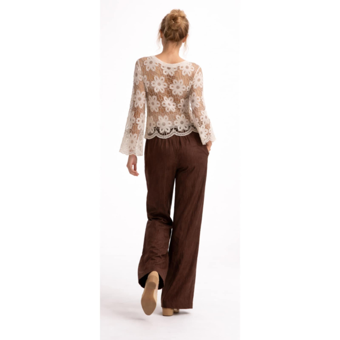 Bluza dantela tip macrame cu model  floral  amplu [4]
