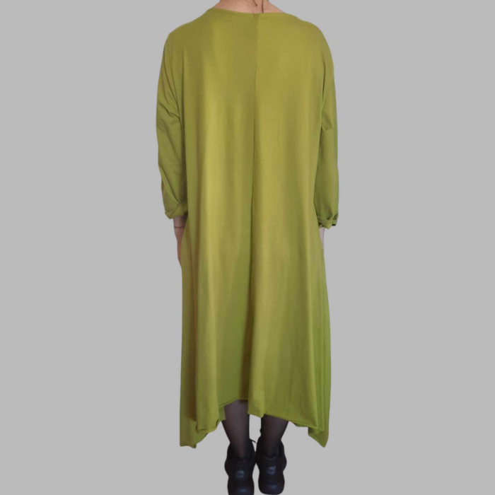 Rochie asimetrica din Bumbac Croi Larg cu Buzunare Laterale Ascunse [6]
