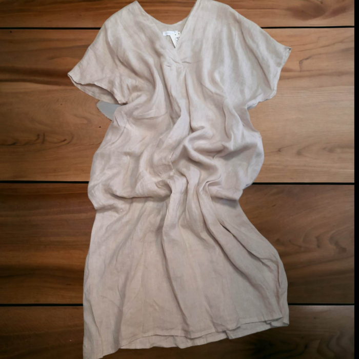 Rochie de vara croi larg si maneca scurta din in [3]
