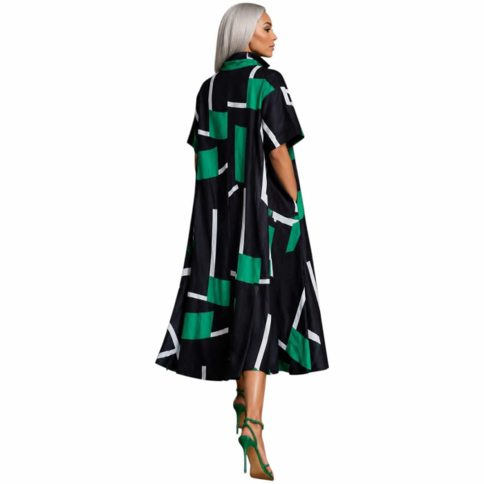 Rochie din bumbac tip camasa  si croi in A [2]