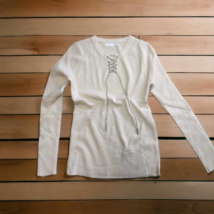 bluza tricot cu snur sclipici argintiu [3]