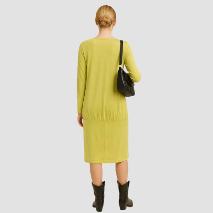 Rochie din bumbac midi lejera si design lejer asimetric [2]