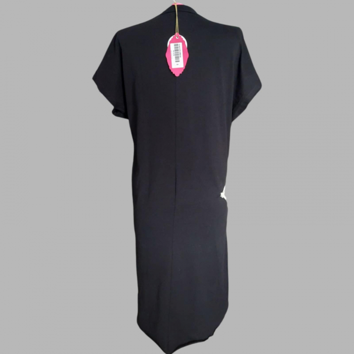 Rochie Asimetrica din Bumbac cu Pietre Argintii si Snururi [3]