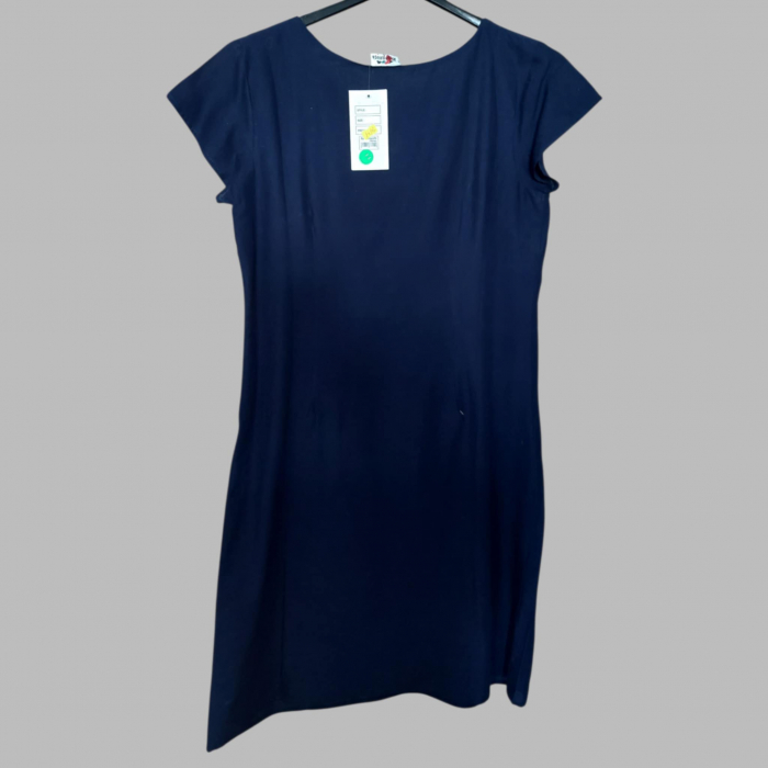 Rochie din bumbac albastra cu broderie pe partea din fata [2]