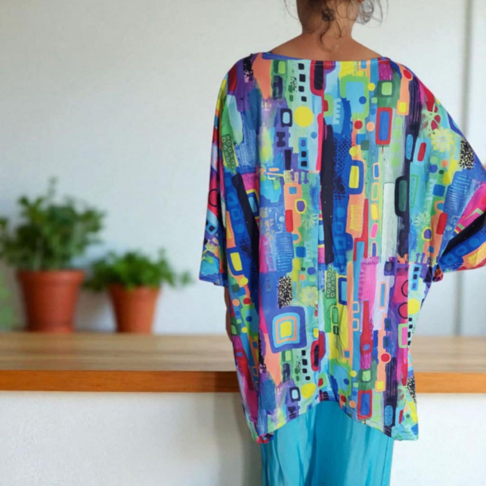 Bluza Tip Fluture cu Imprimeu Colorat pentru Marime Mare [3]