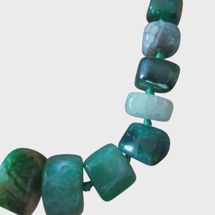 Colier din pietre semipretioase  agate verzi cu pietre neregulate si forme organice [2]