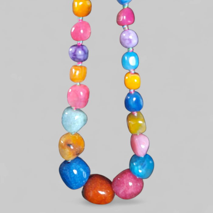 Colier la baza gatului din pietre semipretiose agate colorate [1]