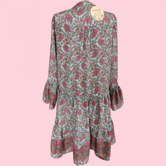 Rochie din Matase Indiana Tip Tunica cu Volane [2]