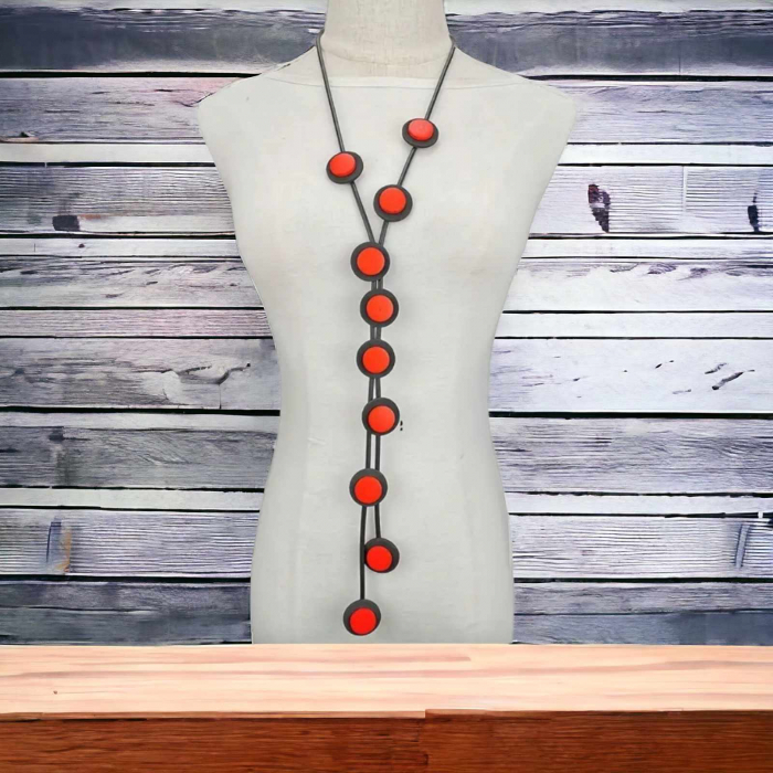 colier lung din caiciuc fin tip boho [2]