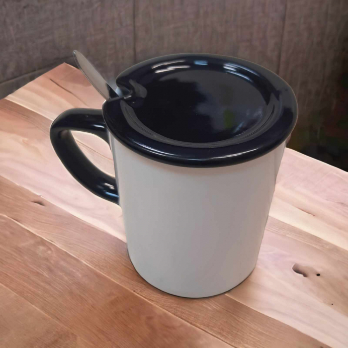 cana pisica din ceramica cu lingurita si capac [2]