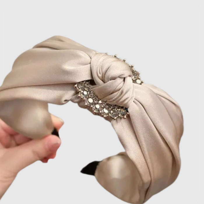 Bentita pe suport dur tip turban din satin cu pietre [1]