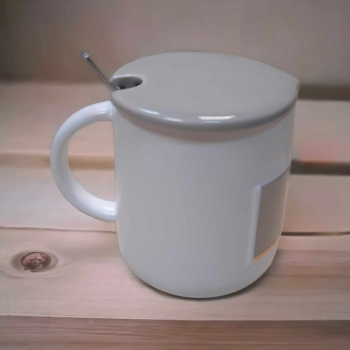 set pisica din ceramica cu lingurita si capac [2]