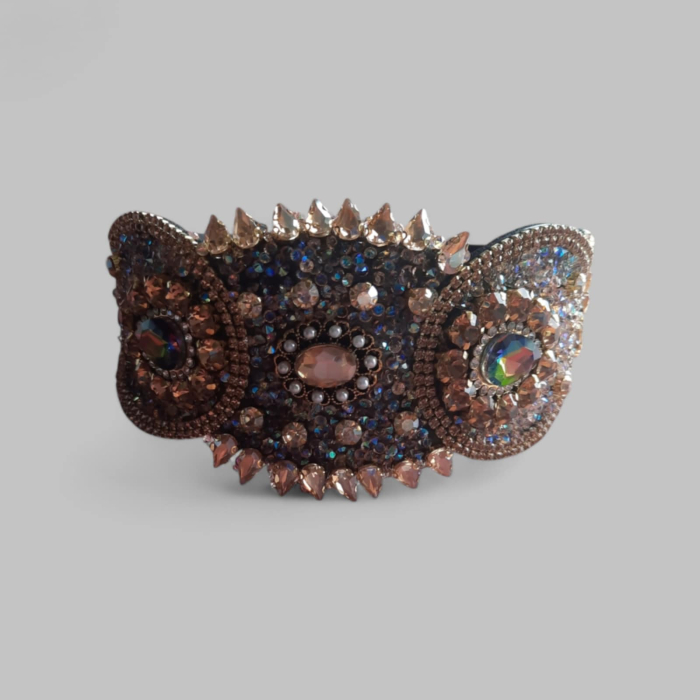 Bentita din Catifea Eleganta Lata din Pietre si Strasuri Colorate [3]