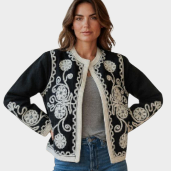 Blazer din bumbac  pentru primavara/toamna cu margelute cusute [2]