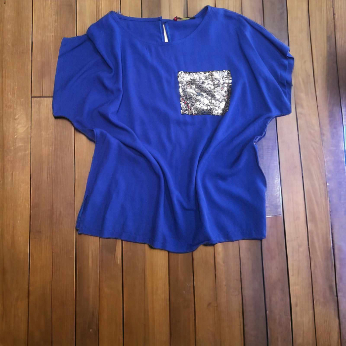 Bluza Bumbac cu Buzunar Paiete [2]