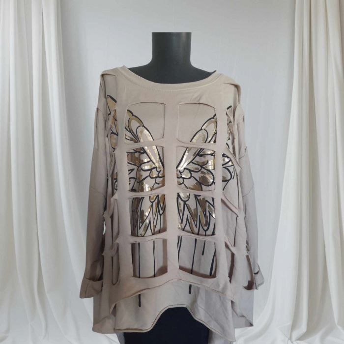 bluza-crem-din-bumbac-cu-desen-fluturi-aurii-pentru-marime-mare [3]