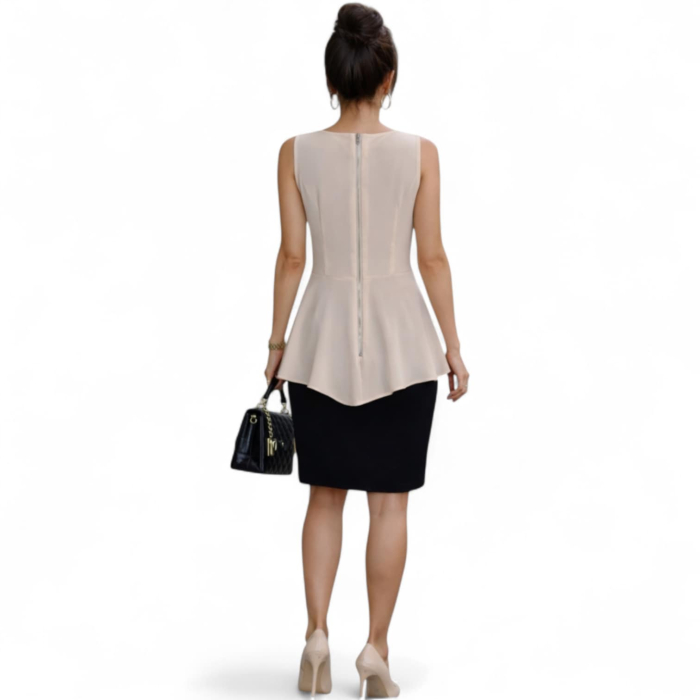 Bluza din Voal Asimetrica cu Margele la Decolteu [2]