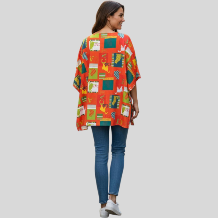 Bluza din Bumbac Fluture cu Desen Pisici [2]